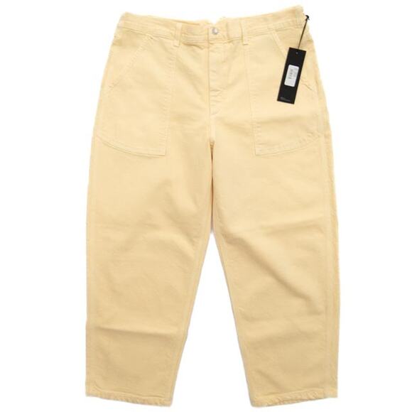 Edwin Buttermilk Yellow High Waist Stevie Crop Leg Jeans Size 34 - Picture 1 of 14